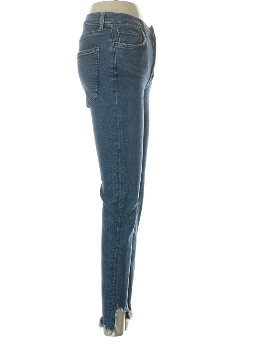AGOLDE Sophie High Rise Skinny Crop Jeans Raw Hem Blue Denim Size 25 - Picture 4 of 7